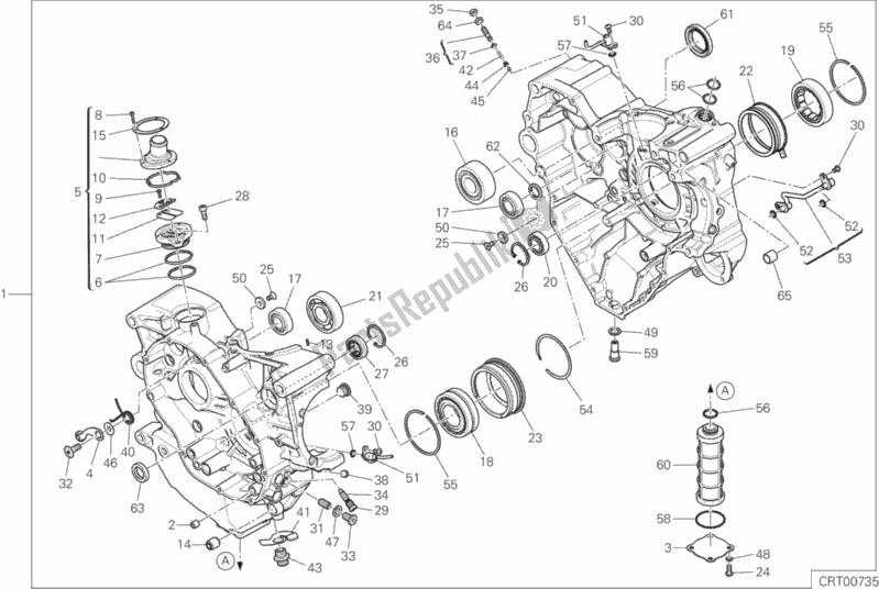 Todas as partes de 010 - Par De Meio Cárteres do Ducati Monster 1200 R USA 2017